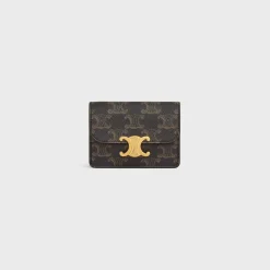 Best CARD HOLDER WITH FLAP TRIOMPHE in Triomphe Canvas Women Triomphe Canvas | Categories·Coin And Card Holders