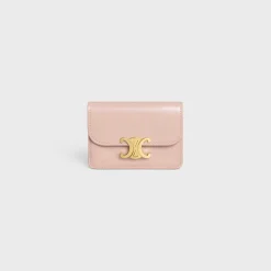 Hot CARD HOLDER WITH FLAP TRIOMPHE in PATENT CALFSKIN Women Triomphe | Categories·Coin And Card Holders