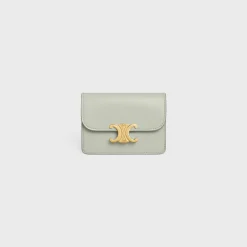 Fashion CARD HOLDER WITH FLAP TRIOMPHE in Shiny calfskin Women Triomphe | Categories·Coin And Card Holders