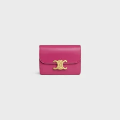 Best CARD HOLDER WITH FLAP TRIOMPHE in Shiny calfskin Women Triomphe | Categories·Coin And Card Holders