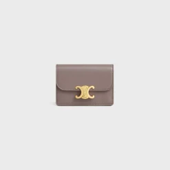 Sale CARD HOLDER WITH FLAP TRIOMPHE in Shiny calfskin Women Triomphe | Categories·Coin And Card Holders