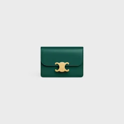 Discount CARD HOLDER WITH FLAP TRIOMPHE in Shiny calfskin Women Triomphe | Categories·Coin And Card Holders