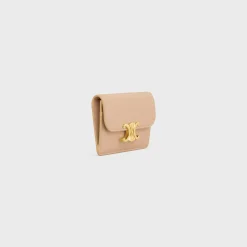 New CARD HOLDER WITH FLAP TRIOMPHE in Shiny calfskin Women Triomphe | Categories·Coin And Card Holders
