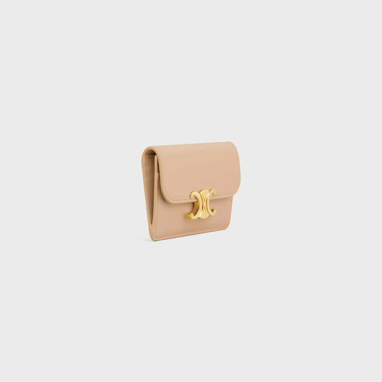 New CARD HOLDER WITH FLAP TRIOMPHE in Shiny calfskin Women Triomphe | Categories·Coin And Card Holders