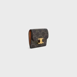 Best CARD HOLDER WITH FLAP TRIOMPHE in Triomphe Canvas Women Triomphe Canvas | Categories·Coin And Card Holders