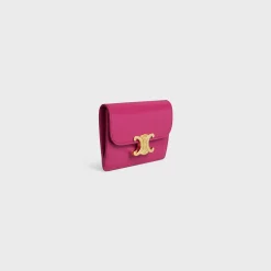 Best CARD HOLDER WITH FLAP TRIOMPHE in Shiny calfskin Women Triomphe | Categories·Coin And Card Holders