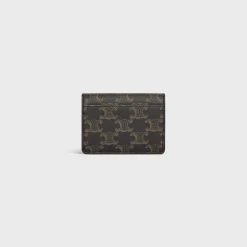Best CARD HOLDER WITH FLAP TRIOMPHE in Triomphe Canvas Women Triomphe Canvas | Categories·Coin And Card Holders