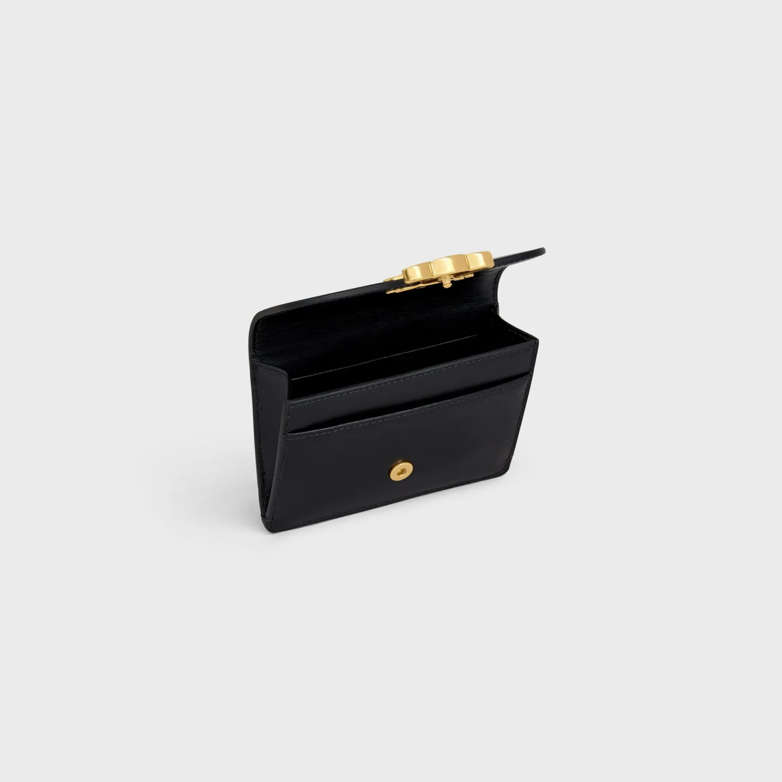 New CARD HOLDER WITH FLAP TRIOMPHE in Shiny calfskin Women Triomphe | Categories·Coin And Card Holders