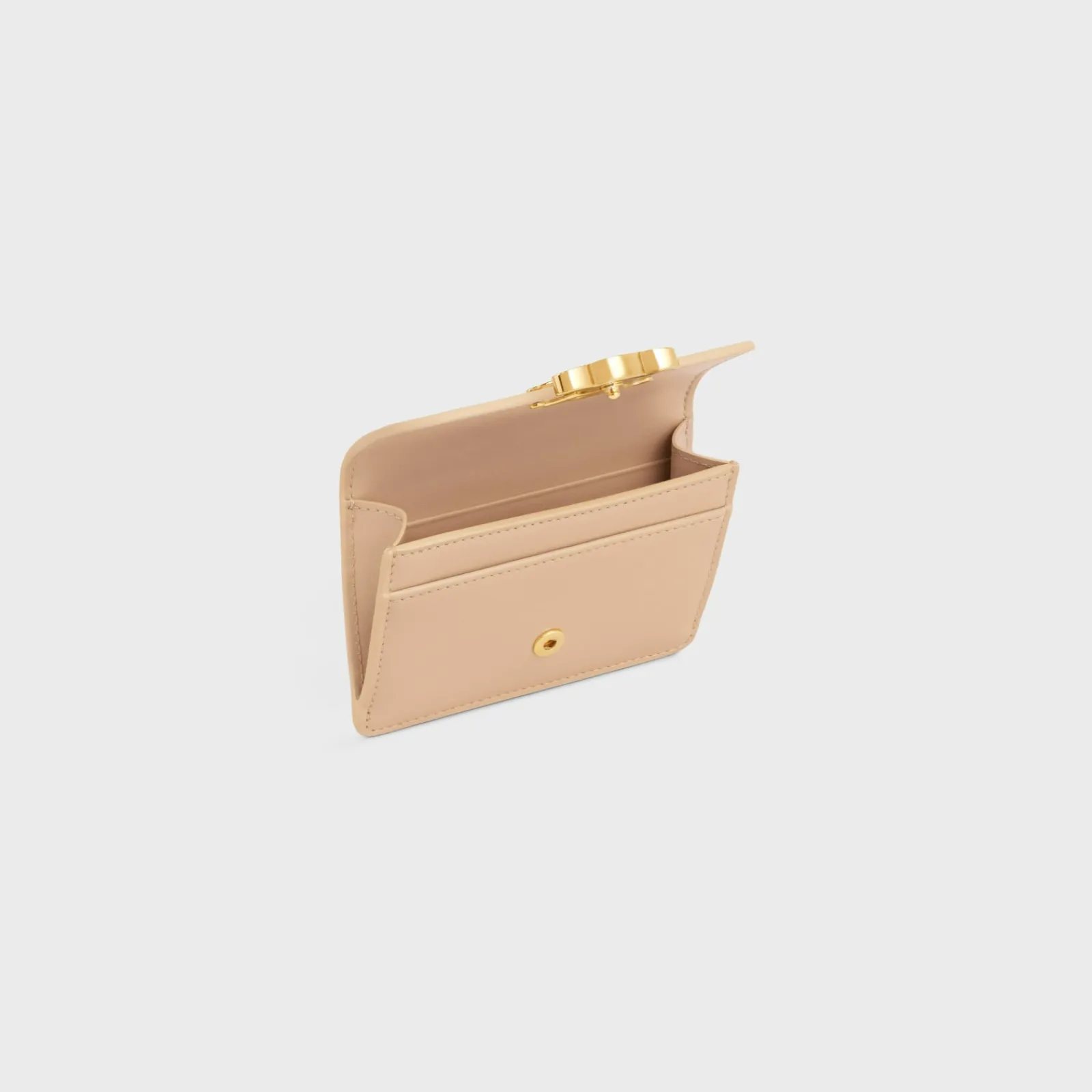 New CARD HOLDER WITH FLAP TRIOMPHE in Shiny calfskin Women Triomphe | Categories·Coin And Card Holders