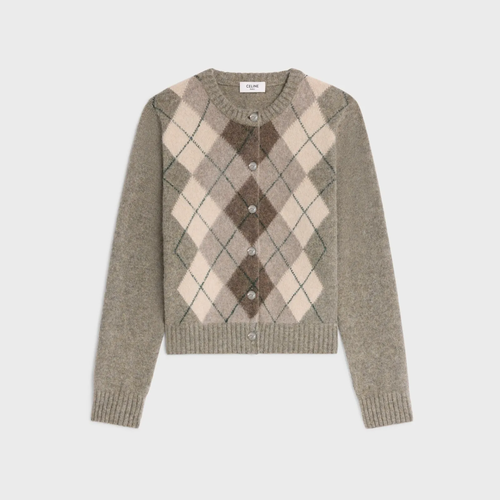 Clearance cardigan in argyle alpaca wool Women Knitwear