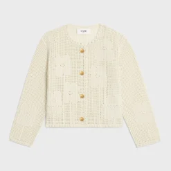 Outlet cardigan jacket in floral crocheted cotton Women Jackets | Knitwear