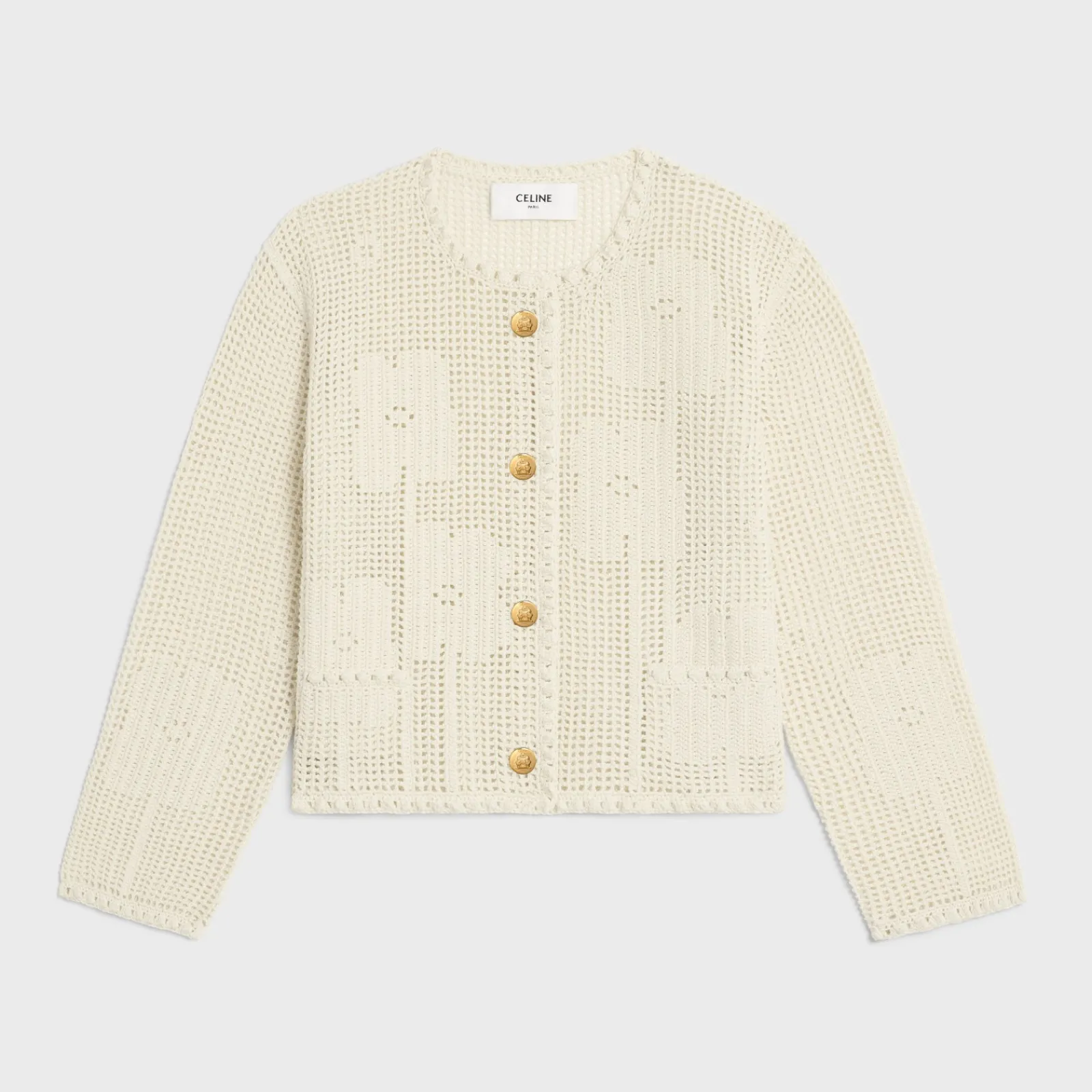 Outlet cardigan jacket in floral crocheted cotton Women Jackets | Knitwear