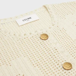 Outlet cardigan jacket in floral crocheted cotton Women Jackets | Knitwear