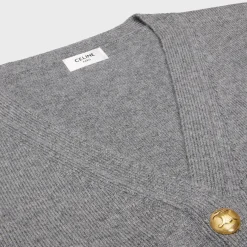 Fashion cardigan with gourmettes in heritage cashmere Women Knitwear