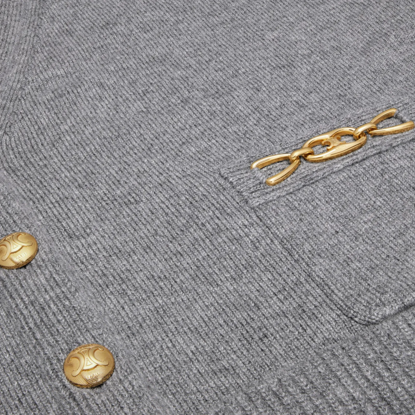 Fashion cardigan with gourmettes in heritage cashmere Women Knitwear