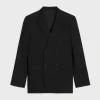 Fashion carnaby jacket in striped wool gabardine Jackets & Trousers