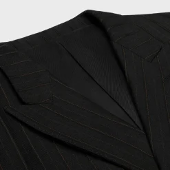 Fashion carnaby jacket in striped wool gabardine Jackets & Trousers
