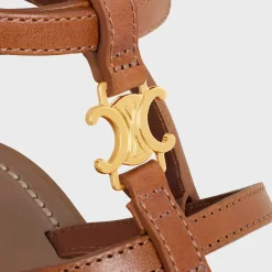 Outlet - CLEA TRIOMPHE STRAPPY SANDAL in CALFSKIN - VEGETAL NING Women Sandals
