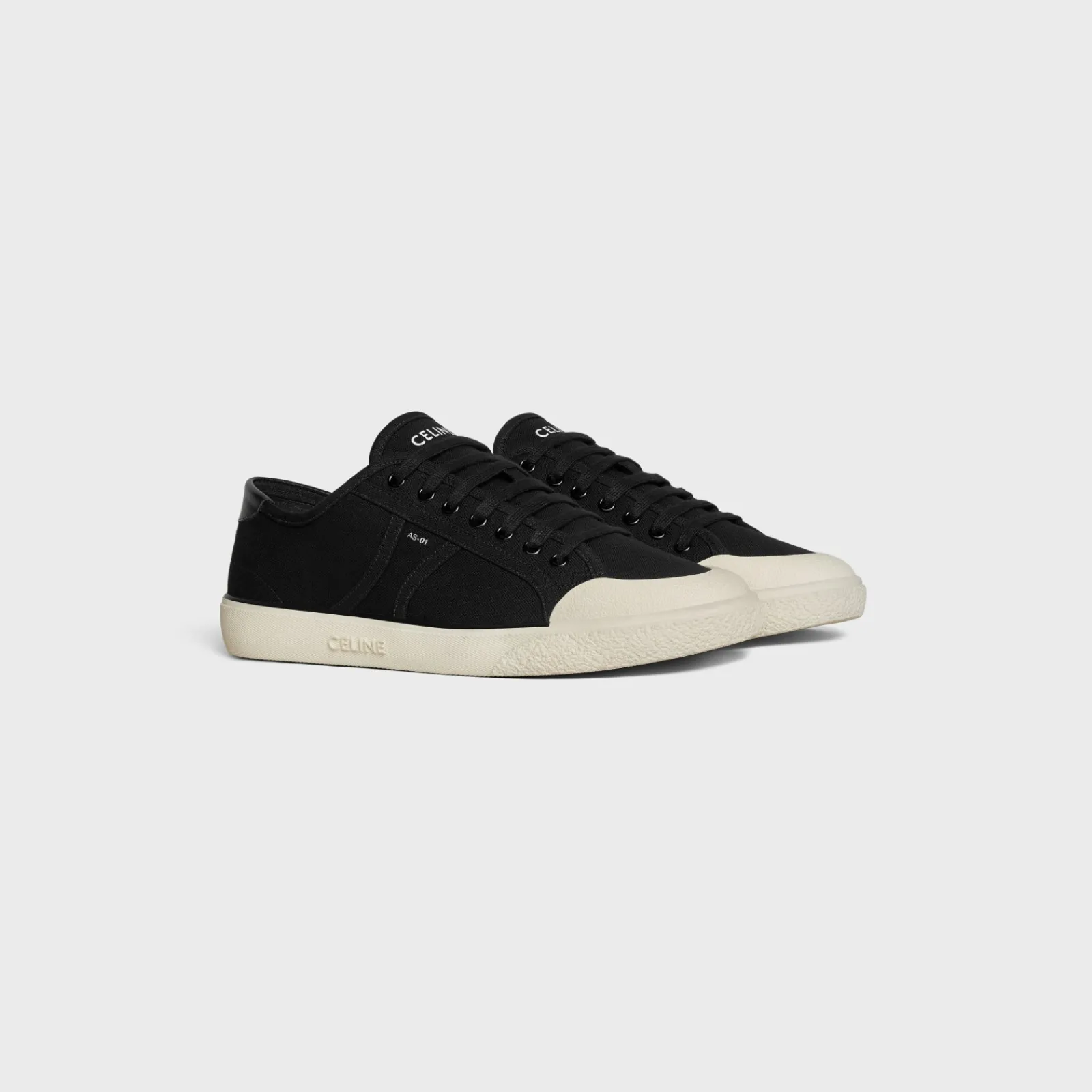 Clearance ALAN AS-01 LOW LACE-UP SNEAKER in CANVAS AND CALFSKIN Sneakers