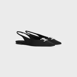 New ALMA TRIOMPHE FLAT SLINGBACK in GROS-GRAIN Women Loafers And Flats