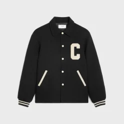 Discount baseball teddy jacket in textured wool Coats & Blousons