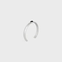 Fashion Bevelled Cuff in Onyx and Sterling Silver with Rhodium finish Bracelets & Rings