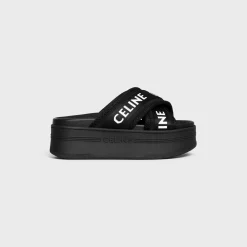 Discount BLOCK SLIDE in MESH & TEXTILE Women Sandals