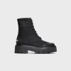 Sale BULKY LACED UP BOOT in NYLON AND SHINY BULL Women Boots And Ankle Boots