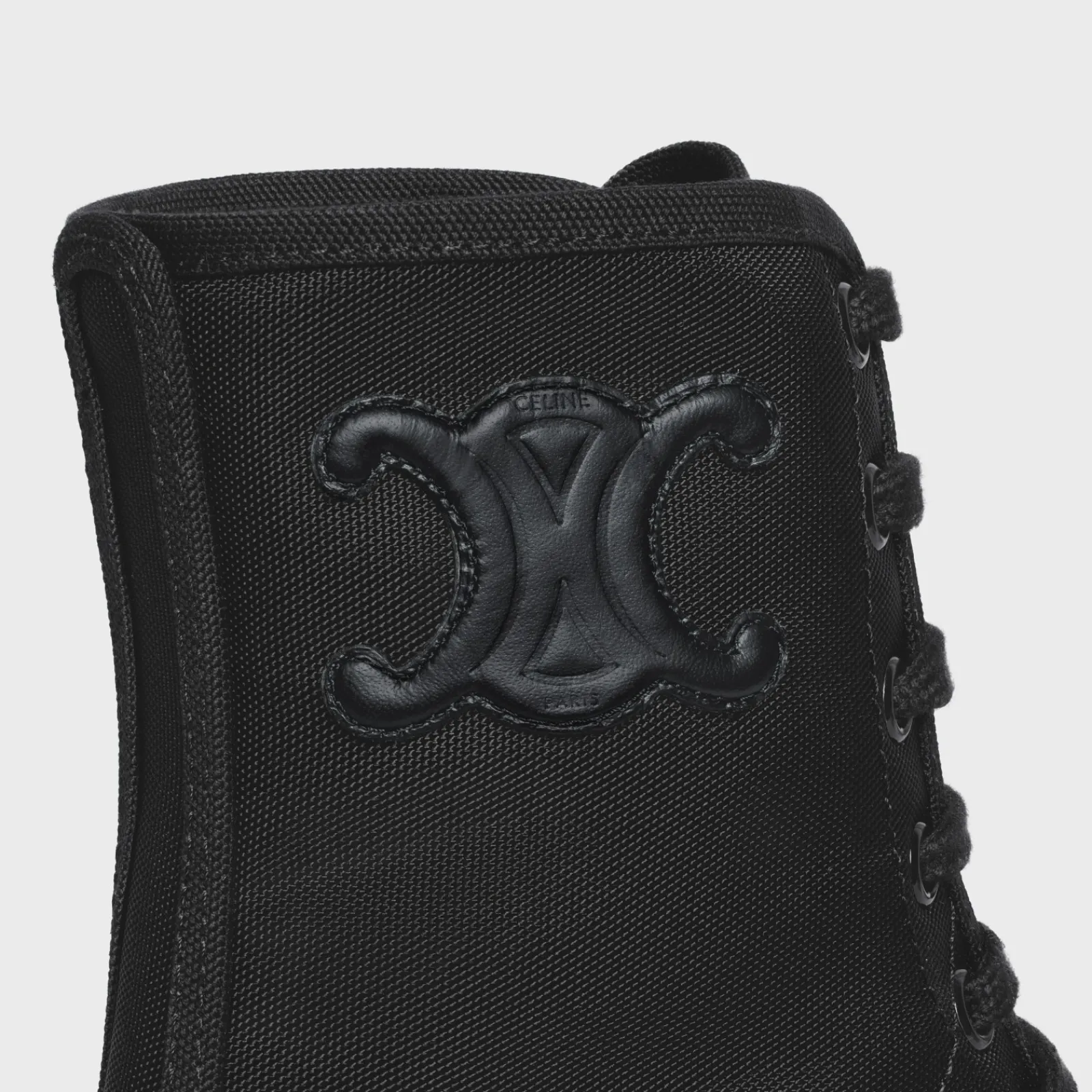 Sale BULKY LACED UP BOOT in NYLON AND SHINY BULL Women Boots And Ankle Boots