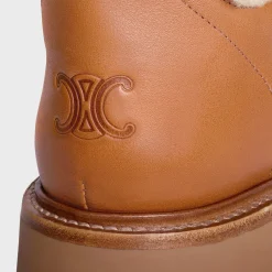 Clearance BULKY LACE-UP BOOT in SHEARLING AND CALFSKIN Women Boots And Ankle Boots