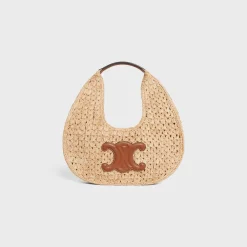 Outlet classic panier HOBO BAG in Raffia and Calfskin Women More Lines·Classic Panier | Categories·Shoulder Bags