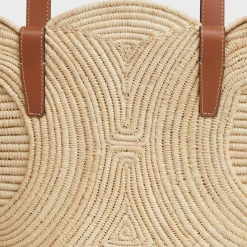 Discount CLASSIC PANIER SMALL BRAIDED TRIOMPHE in RAFFIA and CALFSKIN Women More Lines·Classic Panier | Categories·Hobo And Tote Bags