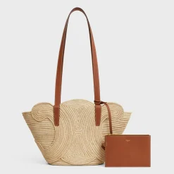 Discount CLASSIC PANIER SMALL BRAIDED TRIOMPHE in RAFFIA and CALFSKIN Women More Lines·Classic Panier | Categories·Hobo And Tote Bags