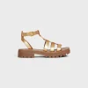Outlet CLEA TRIOMPHE GLADIATOR SANDAL in Metalized Calfskin Women Sandals