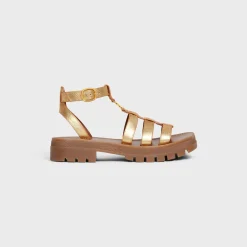 Outlet CLEA TRIOMPHE GLADIATOR SANDAL in Metalized Calfskin Women Sandals