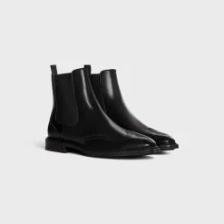 Outlet DONAVAN CHELSEA BOOT WITH BROGUES in POLISHED BULL Boots