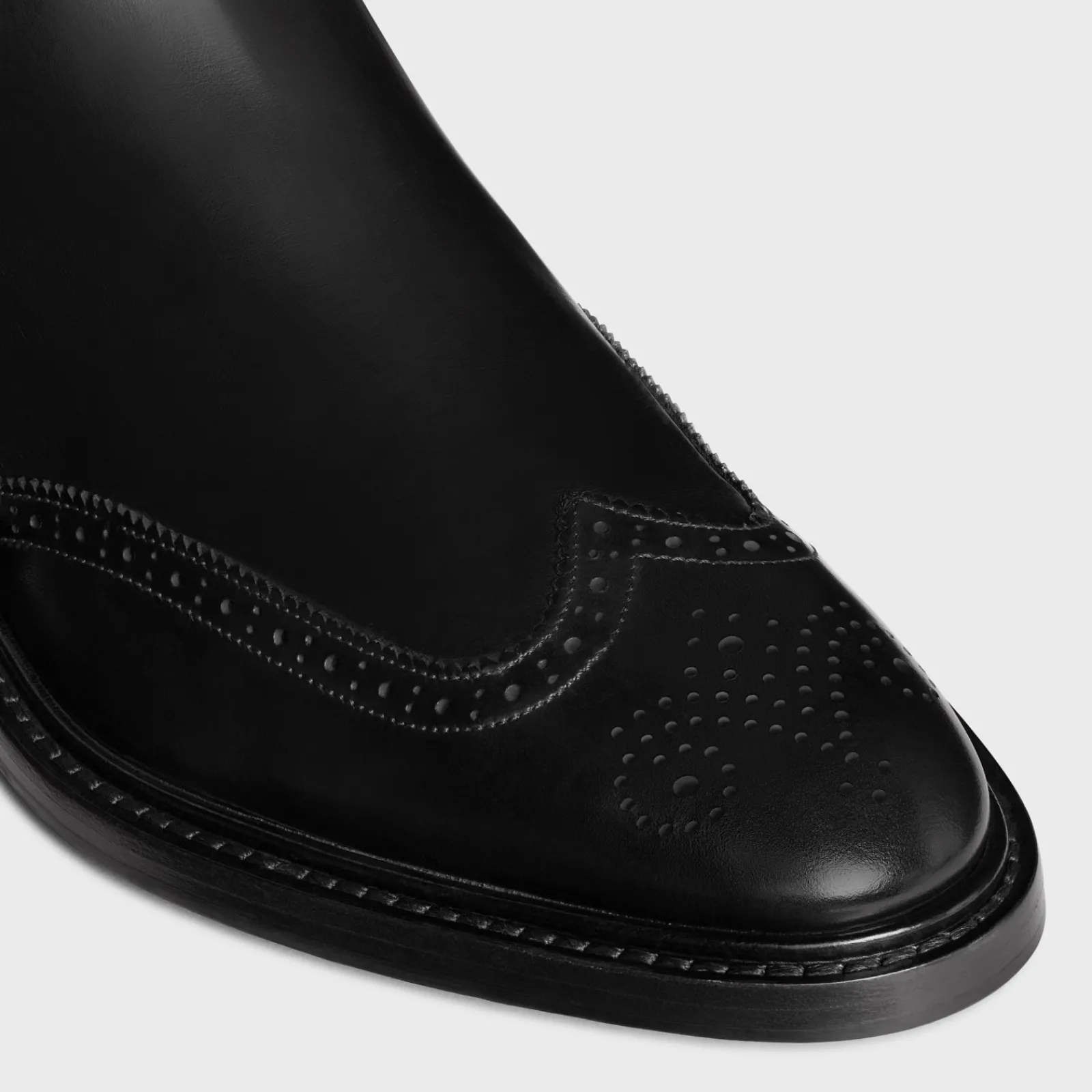 Outlet DONAVAN CHELSEA BOOT WITH BROGUES in POLISHED BULL Boots