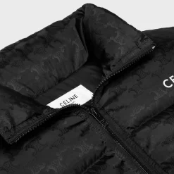 Outlet down jacket in triomphe nylon jacquard Coats & Blousons