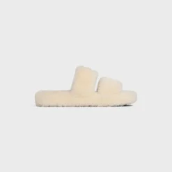 Fashion FUR SLIDES TRIOMPHE in Shearling Women Loafers And Flats