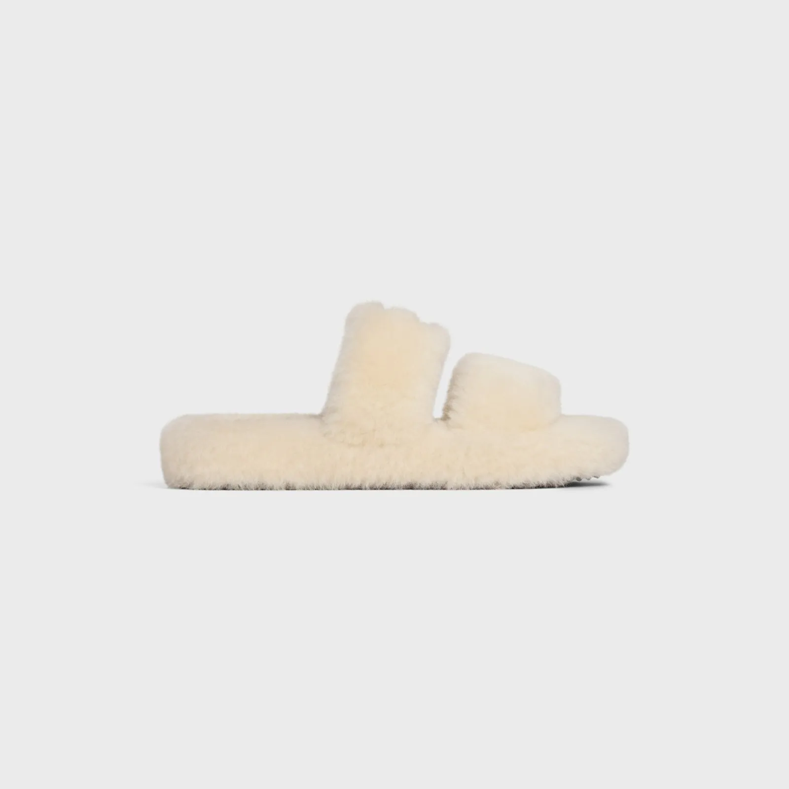 Fashion FUR SLIDES TRIOMPHE in Shearling Women Loafers And Flats
