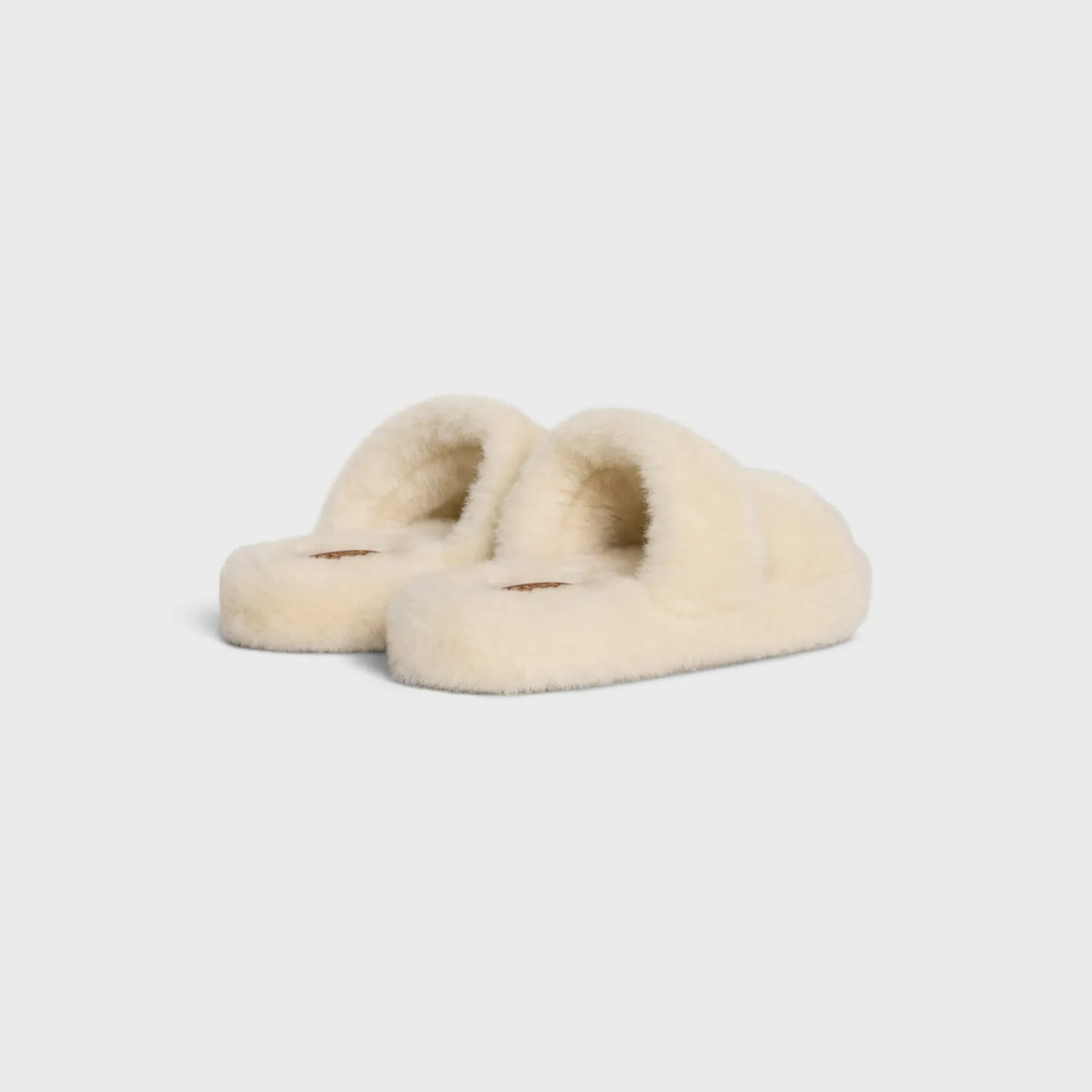 Fashion FUR SLIDES TRIOMPHE in Shearling Women Loafers And Flats
