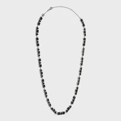 New Geometric Necklace in Brass with Old Rhodium Finish and Strass Necklaces