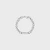 Sale Gourmette Bracelet in Brass with Rhodium Finish Bracelets & Rings