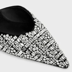 Discount KITTEN STRAP PUMP in SUEDE GOATSKIN WITH STRASS AND CALFSKIN Women Pumps
