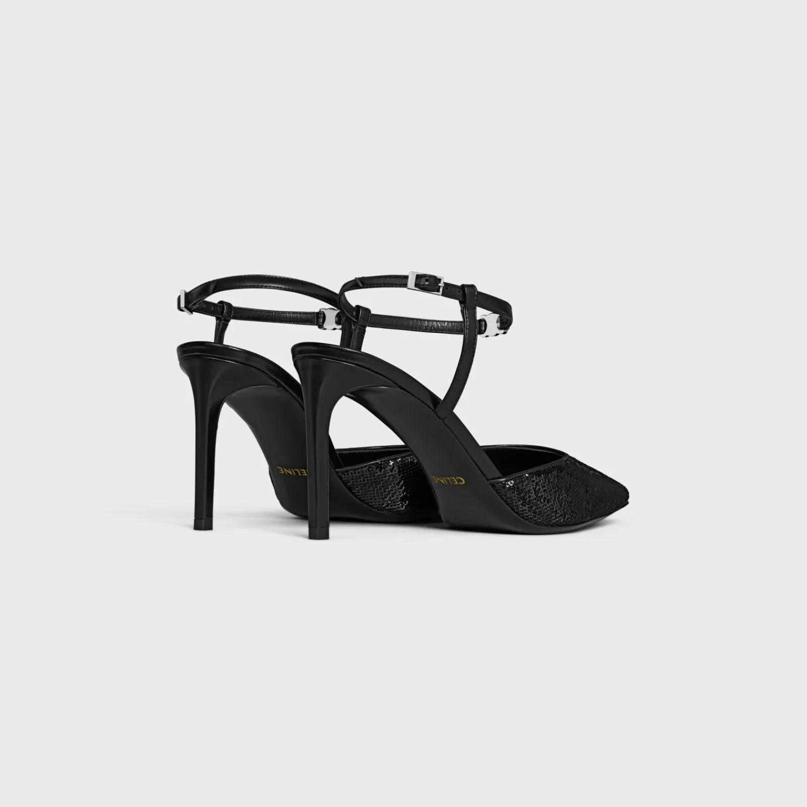 Clearance KITTEN TRIOMPHE STRAP PUMP in SEQUINS & CALFSKIN Women Pumps