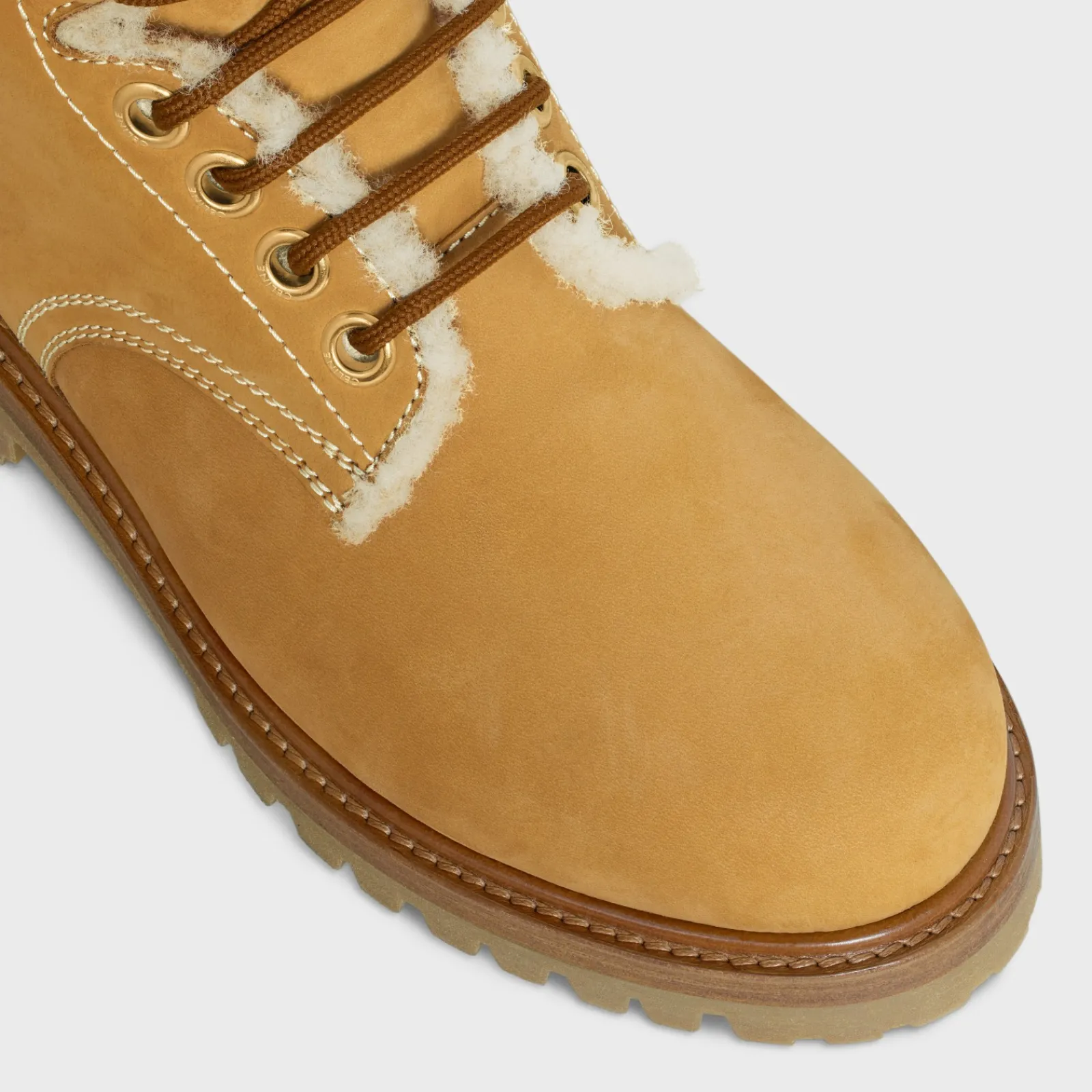 Outlet KURT LACE-UP MID BOOT in NUBUCK CALFSKIN AND SHEARLING Women Boots And Ankle Boots