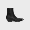 Fashion LEON ZIPPED BOOT WITH METAL TOE in SHINY CALFSKIN Boots