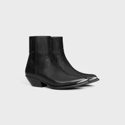 Fashion LEON ZIPPED BOOT WITH METAL TOE in SHINY CALFSKIN Boots