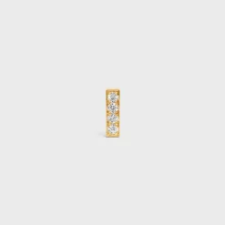 Discount Line Stud in Yellow Gold and Diamonds Women Other Lines | Categories·Earrings