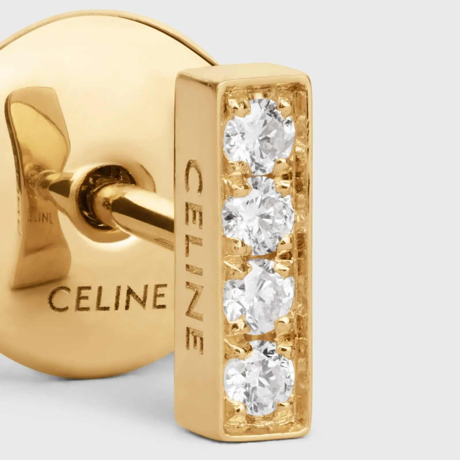 Discount Line Stud in Yellow Gold and Diamonds Women Other Lines | Categories·Earrings